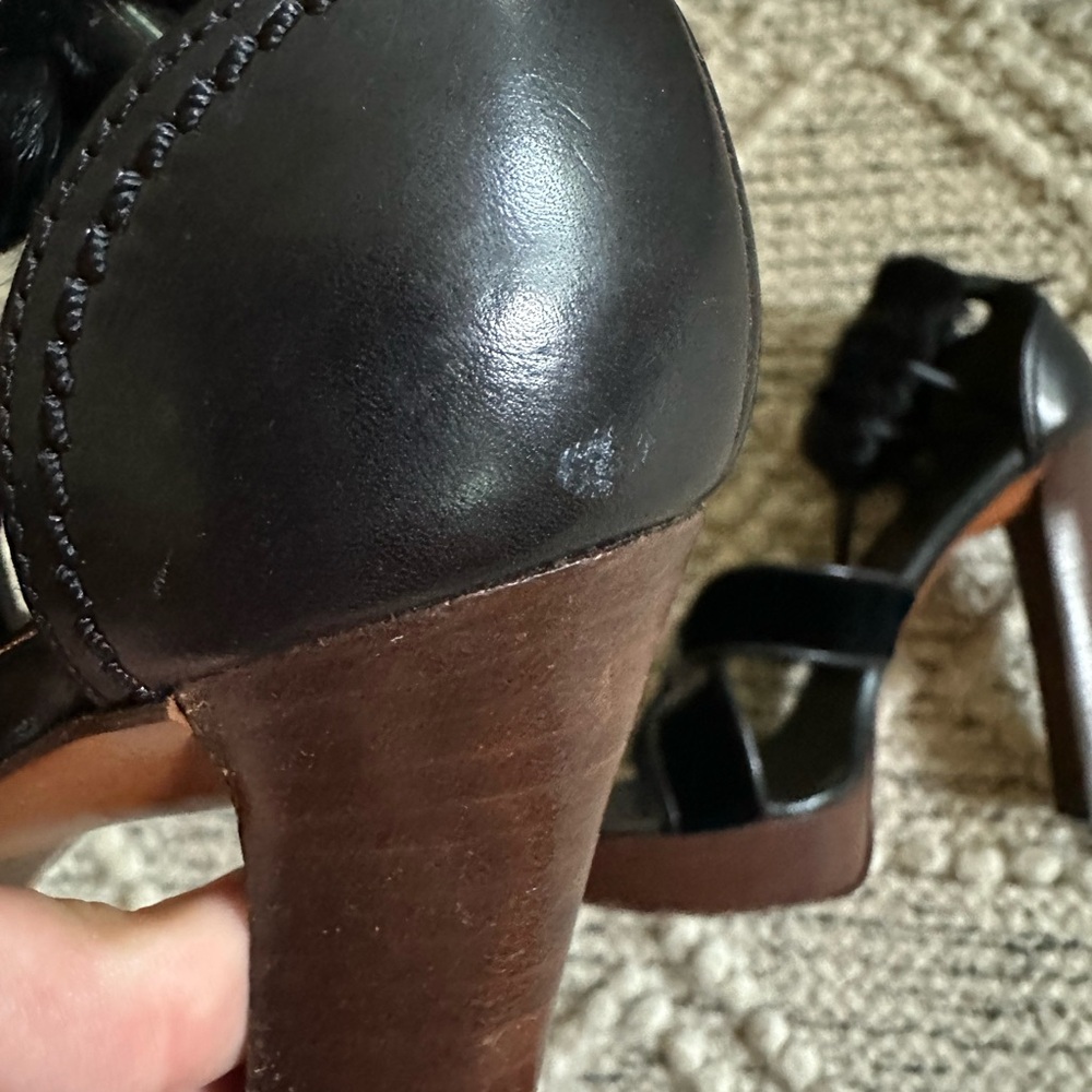 Vintage YSL Black Velvet Mombasa Claw Heels | 37.5 - Picture 7 of 15